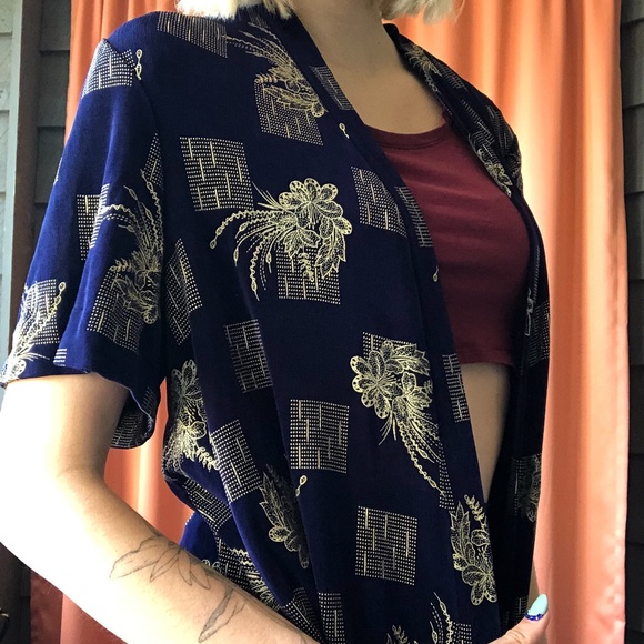 blue and gold outerwear shirt - Picture 2 of 4